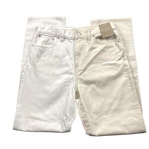Madewell Jean Women 27 White Cream 90s Straight Full Length FLAW NWT NQ174